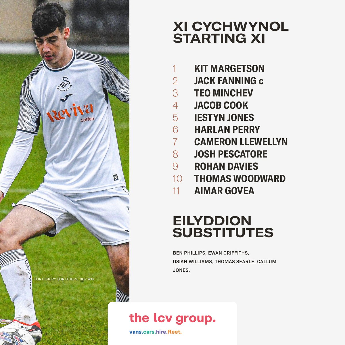 ⚠️ 𝗦𝗧𝗔𝗥𝗧𝗜𝗡𝗚 𝗫𝗜 ⚠️

Your #SwansU18s side to face <a href="/QPRAcademy/">QPR Academy</a> this morning 🦢

Brought to you in partnership with <a href="/the_lcvgroup/">the lcv group.</a>.
