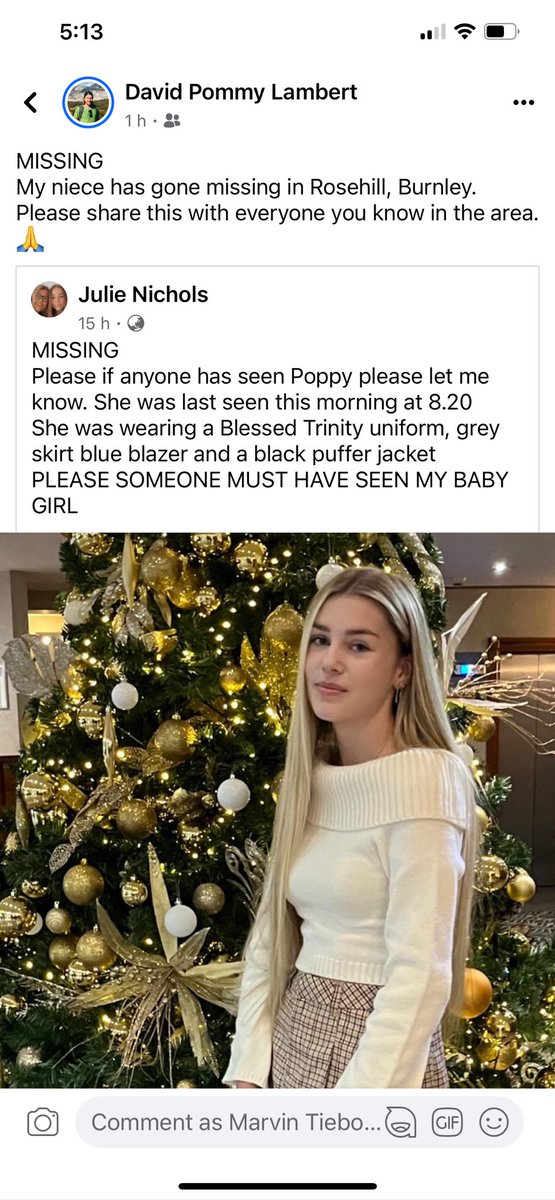 My mates niece has gone missing In Burnley, Please share to anyone and everyone you know around the north west UK 🇬🇧. 🙏🏽🙏🏽

<a href="/BurnleyFC_Com/">Burnley FC in the Community</a> <a href="/BurnleyOfficial/">Burnley FC</a>