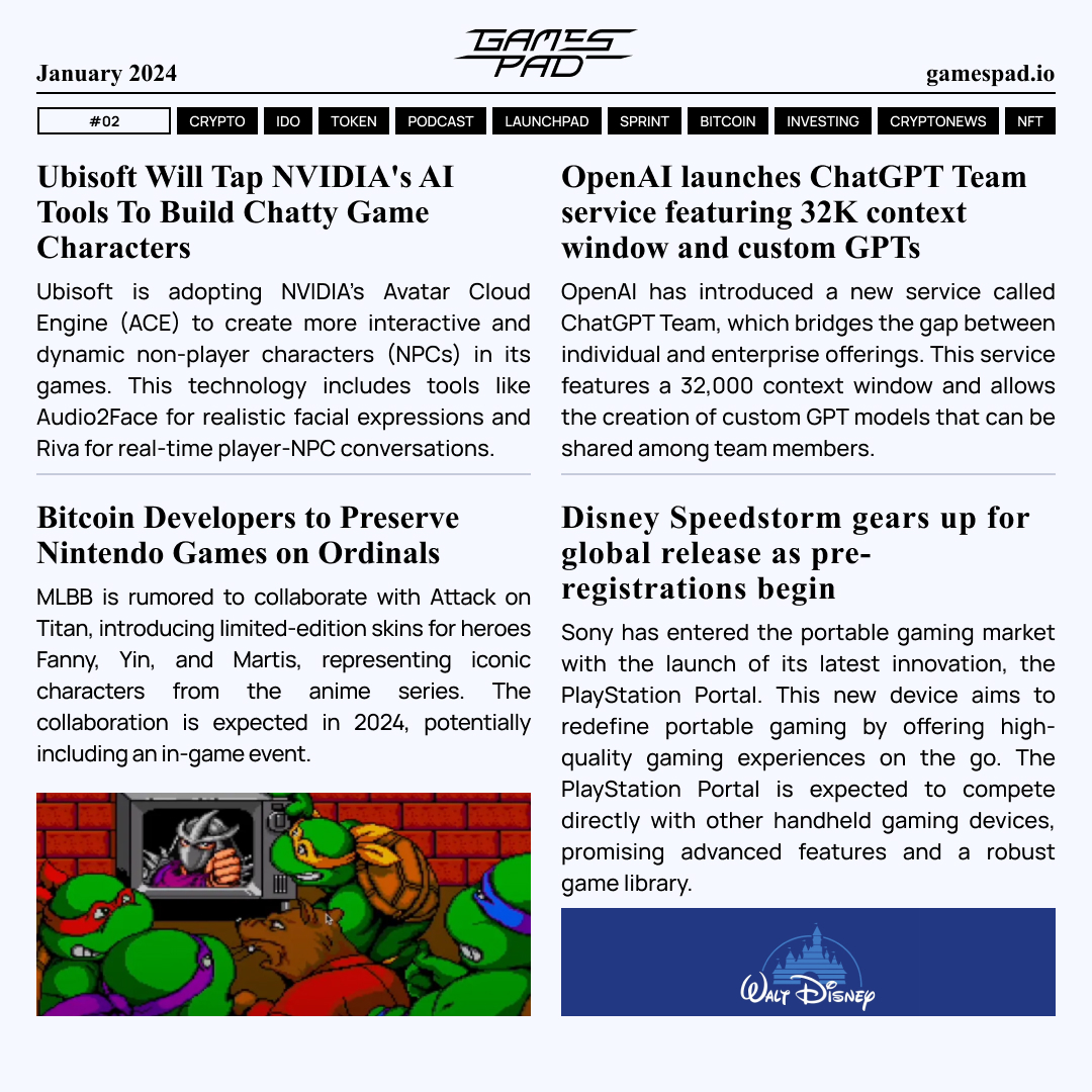 gamespad_vc's tweet photo. 🔔 The latest #cryptonews of this week is here! Follow #GamesPad to stay updated on all the hot news. https://t.co/veowzLpRiF