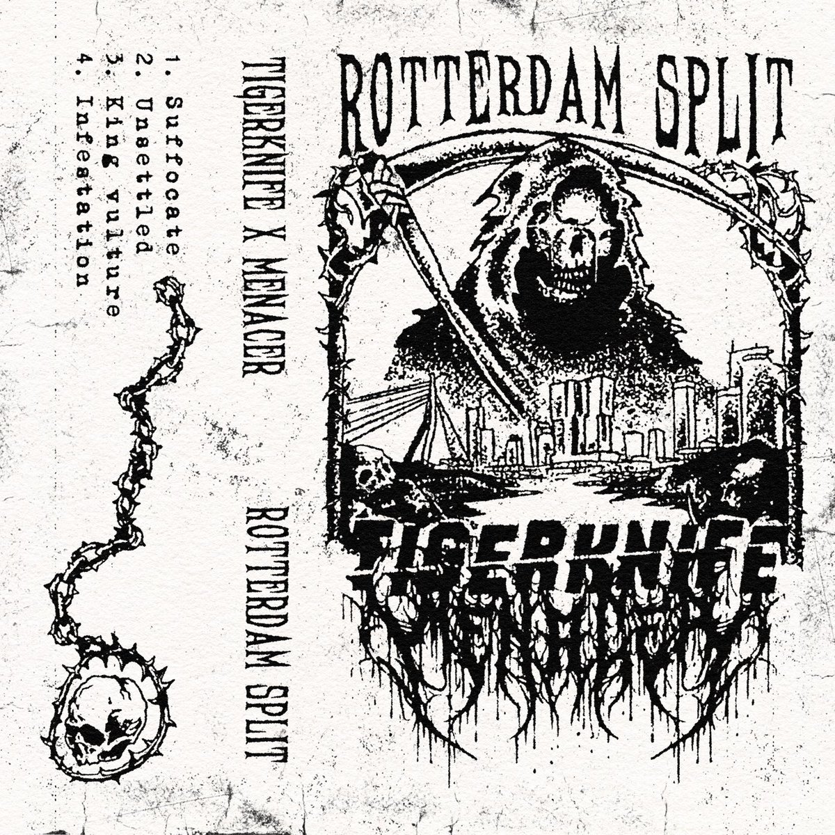 lvddergovt's tweet photo. Recent artwork I did for the Split EP by Tigerknife and Menacer! 🖤 

Out now 🔨

#hardcore #deathcore #bandmerch #albumdesign https://t.co/R7QLNvMPQn