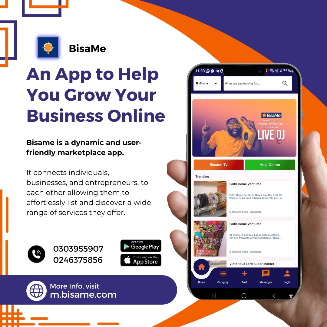 Bisame App: Grow Your Business Online for 🆓️ 📲😍👌🔥💯✅️🌍🙏#ghanabusiness #bisameapp #viral #bisametv #bisame #viral #trending #bisameapp #ghana #business #craft #music #art #yenpasstime  #bisametv #bisameapp  #AFCON2023 #CaptainMilIer #appoftheyear