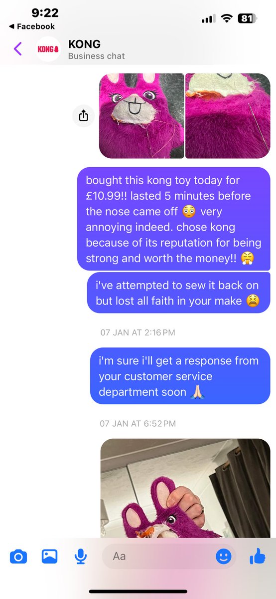 AlisonLis4's tweet photo. @kongsforthedogs fb messenger... no response.. x be more successful?? last post 2017!!! not holding my breath https://t.co/mdt5fadW0b