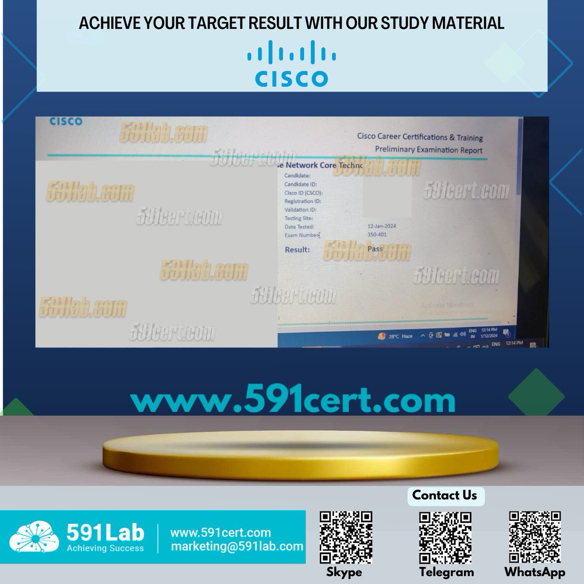 591Lab's tweet photo. Check Our Recent Cisco Certified Network Professional (CCNP) 350-401, Pass on 12th January from 591 Lab.

Visit https://t.co/ic8sDkGrlc for more details.

#certcollection #certcommunity #591lab #591cert #cisco #ccie #ccde #proxy #informationtechnology #jobopportunities2023 https://t.co/lT98I1DWyS