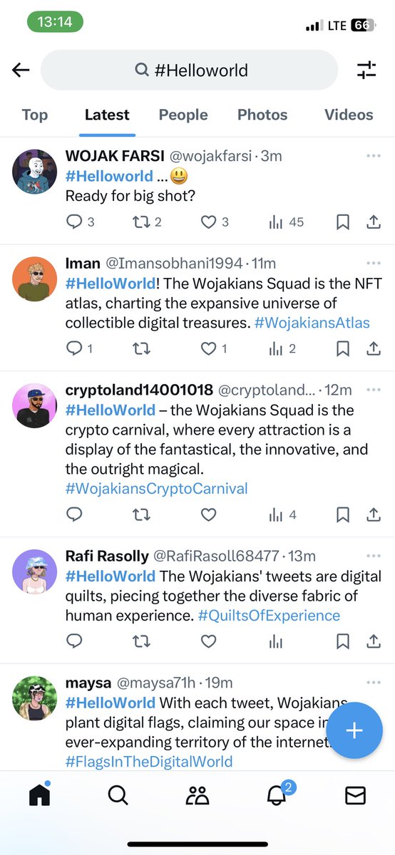 از دیروز کل هشتگ #helloworld تو دنیا دست Wojak Squad عه
تازه شروعشه😉