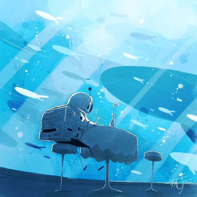 大水槽レストラン#イラスト 