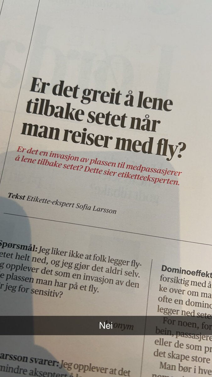 Svaret er; Kun på business. Det har blitt for trangt på turistklasse.