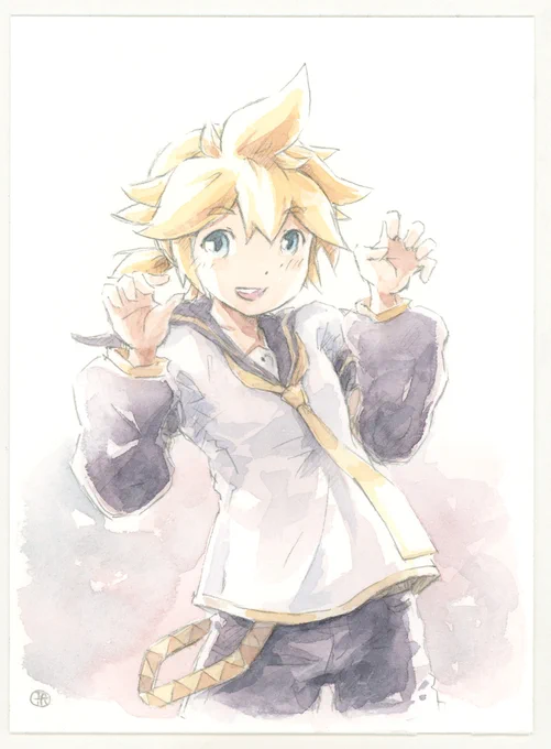 先日描いたリンちゃんと並べてみるなど('∀`)