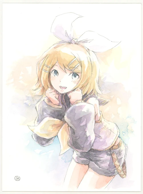 先日描いたリンちゃんと並べてみるなど('∀`)