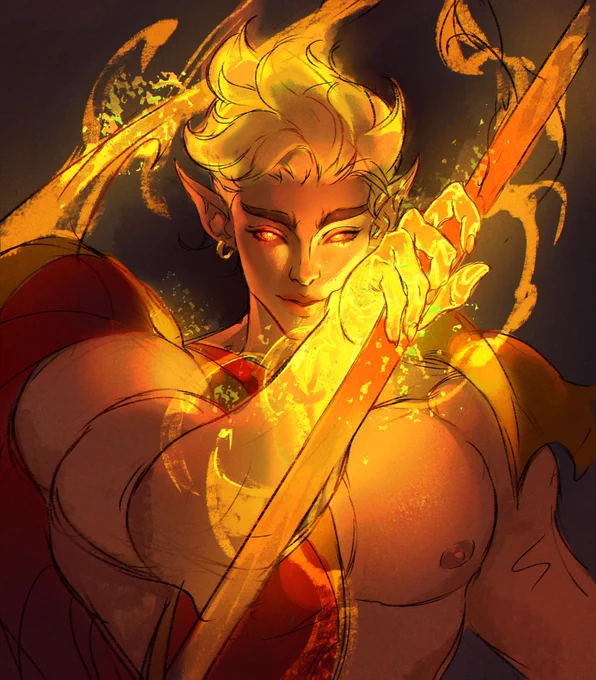 Another one art with my fire boy  #drawing #digitalart #martialarts #elfboy #fantasy