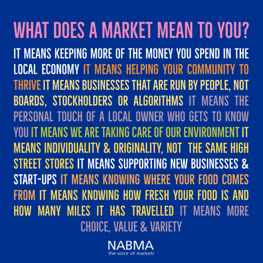 What does a Market mean to you?
🥭🍌🍒🥕🍅🍖🍞 🎨🖼👗👢👠👒

We've been supporting markets for over 100 years! Visit your local market soon and rediscover your local community! #MarketsFirst