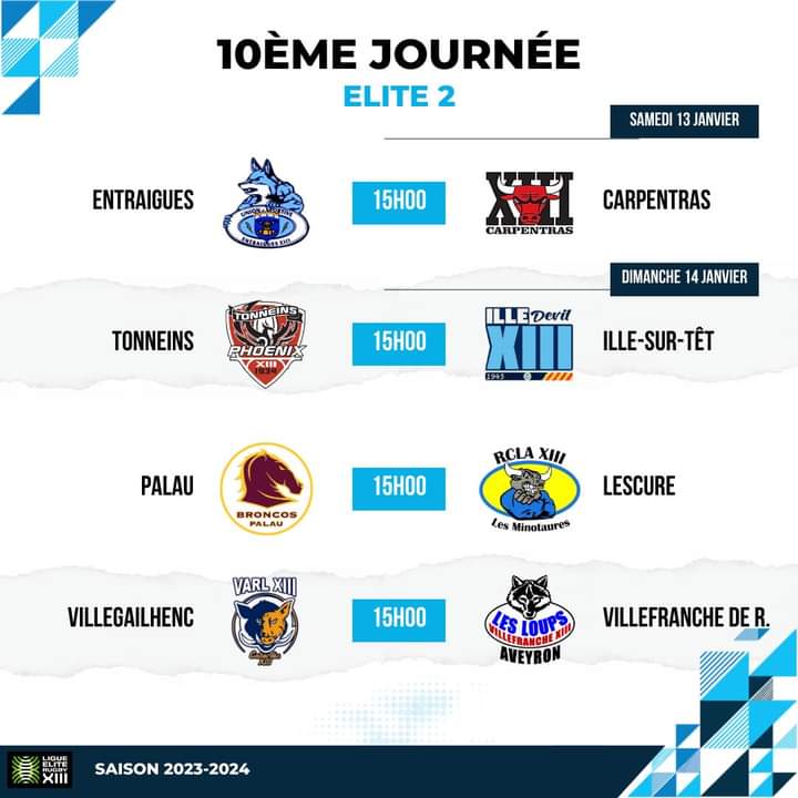 Full weekend of fixtures and Perpignan derby in Elite 1. Good luck to my home town teams <a href="/AlbiXIII/">Albi Rugby League XIII</a> 🖤🧡 Racing club Lescure Arthes XIII 💛💙 #Elite1 #Elite2 #FFRXlll 🇫🇷🏉