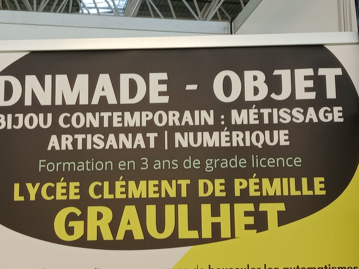 LPclementpemil's tweet photo. Nous y sommes 👉pour vous 👉Dnmade objet bijou contemporain métissage artisanat numérique  Umdiplôme post bac grade  licence ouvre des horizons de Carrières 
#parcourssup #infosup #dnmade #dnmadebijou
#dsden81 #artsappliques #designmetiersarts #campus https://t.co/co64VOQwjH