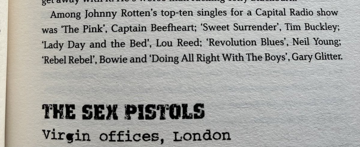 Reading this for the 2nd time, great book by Barry Cain, him of ‘Teenage Blue’ fame and this line jumped out. Johnny Rotten liked Gary Glitters Doing All Right With The Boys 😲