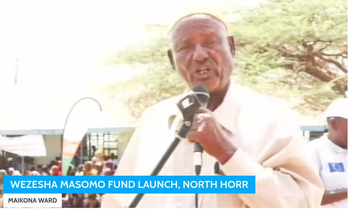 WGAdhe1's tweet photo. Hon Wario, we will never forget what you have always done to this community. Even before you became our MP, you ensured we had food during drought. We even nicknamed you 'Anole' meaning milk.  May God bless you" - Elder Galgallo speaking on behalf of the community. 

#WEMA https://t.co/UO4o7i4dVO