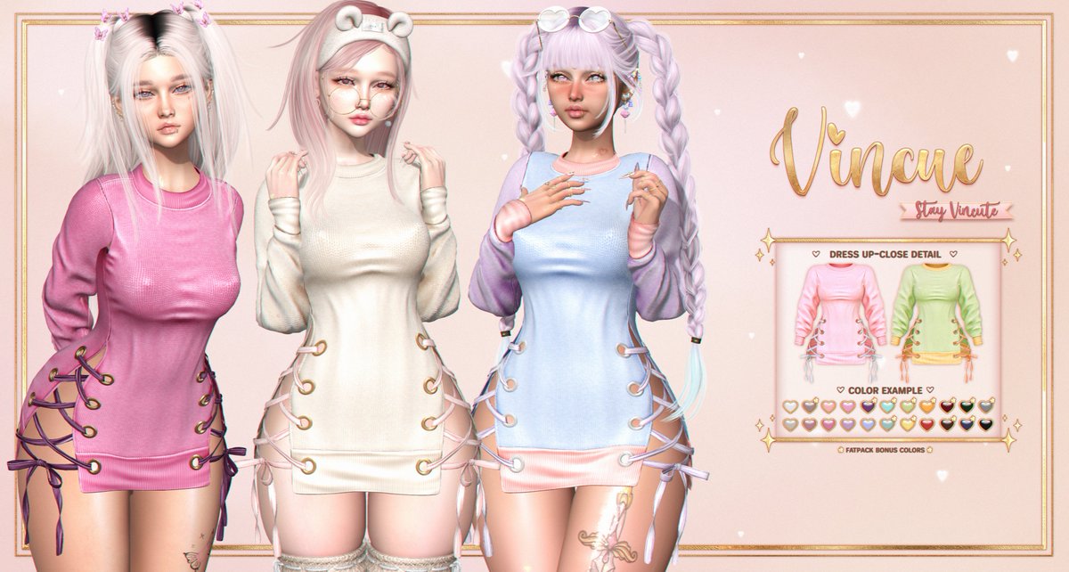 Vincue / Yummie Dress @ TSS 13/01/24

♡ Fits: eBody Reborn/Waifus, Legacy/Perky &amp; LaraX Classic/Petite &amp; KUPRA.

flic.kr/p/2ps9btS