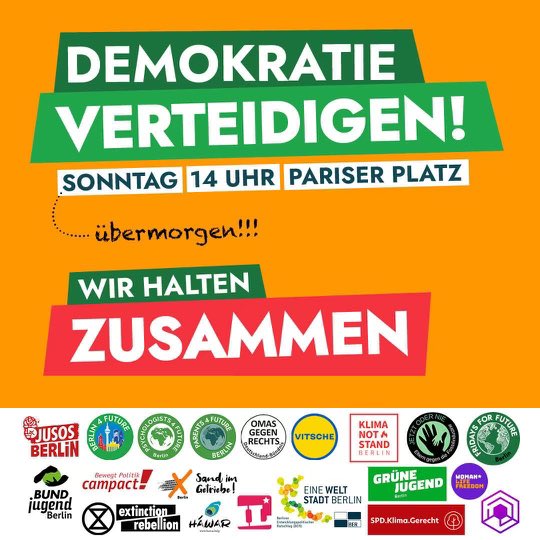 Die Rechten und Rassisten brauchen ein klare Antwort! Sonntag am 14.1. um 14 Uhr sind wir in Berlin alle zur Kundgebung gegen Rechts auf dem Pariser Platz. Kommt zahlreich! Teilt den Aufruf! Denn #NieWiederIstJetzt