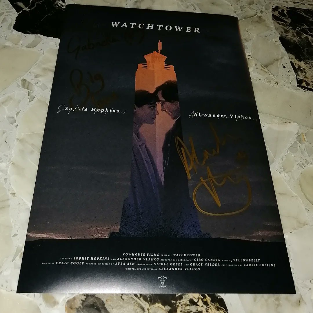 VannaiolaGabry's tweet photo. #WATCHTOWER's production turned 3 years already 🥳 and to celebrate there are 10 film posters signed by @vlavla 💯
Get one here before they're gone
👇
https://t.co/GXRS8Dkj9B
All the money will help creating new beautiful works 🎬
#CowHouseFilms #WatchTowerFilm  #AlexanderVlahos https://t.co/8ANHu7e1IX