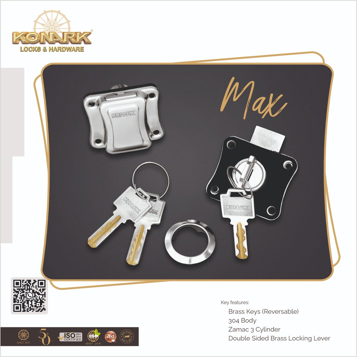 HardwareSamachr's tweet image. Maximize your security with #KONARKLocks &amp;amp;Hardware's versatile Max #MultipurposeLock.
🪙 Keys of Pure Brass
🇮🇹 Robust Design
🪛 Easy to Install
#Konark #KonarkGroup #KonarkHardware #Aligarh #Manufacturer #UttarPradesh #UltraSecureCollection #HardwareManufacturers #HomeImprovement