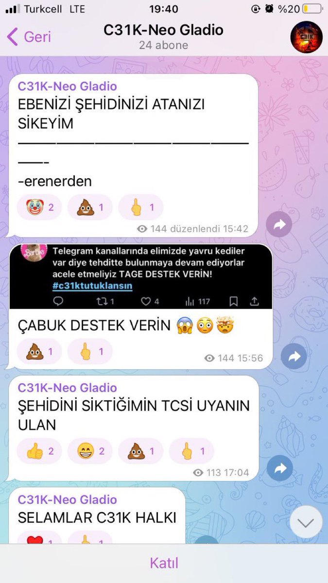 Vanguardreboot's tweet photo. 🔴⚠️GÜNDEME TAŞINMALI
🔞❗️GÖRÜNTÜLER HASSAS

🔻C31K denen haysiyetsiz, kansız, vatansız onun bunun evlatları, kedileri her türlü işkenceyle öldürüp tecavüz ederken kayıt altına alıp paylaşmaktan ve terör örgütü propagandası yapıp şehitlerimize açık açık sosyal medya hesaplarından küfür etmekten zerre kadar imtina etmeyen veled-i zina bir grup.

Eşkalleri ve sosyal medya hesapları belli. Hepsi saklandıkları sıçan deliğinden çıkarılıp ibreti alem için en ağır şekilde cezalandırılmalı‼️

#c31ktutuklansın 
@TC_icisleri 
@AliYerlikaya 
@fahrettinaltun 
@iletisim 
@tcbestepe