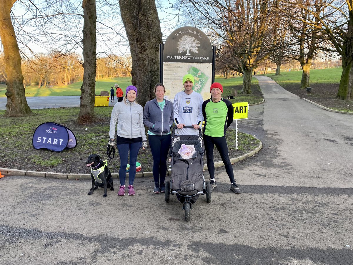 First buggy run for this little squidge today. She loved it 🥰 Thanks to all the volunteers at @Pottyparkrun 💛 #loveparkrun 🌳