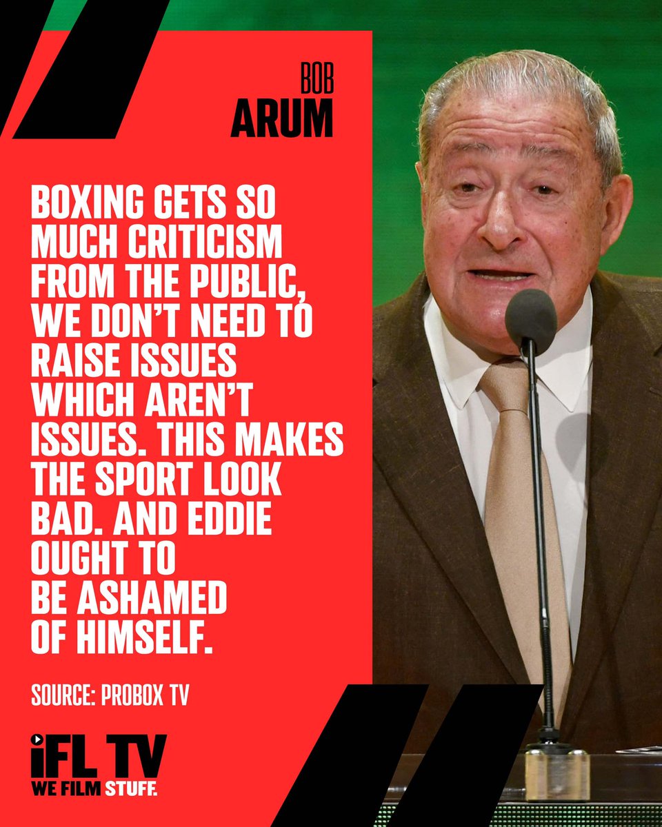 IFLTV's tweet image. Bob Arum has hit out at Eddie Hearn after the news was released about an "atypical finding" in one of Artur Beterbiev's VADA tests 🗣

#BeterbievSmith | #BoxingNews