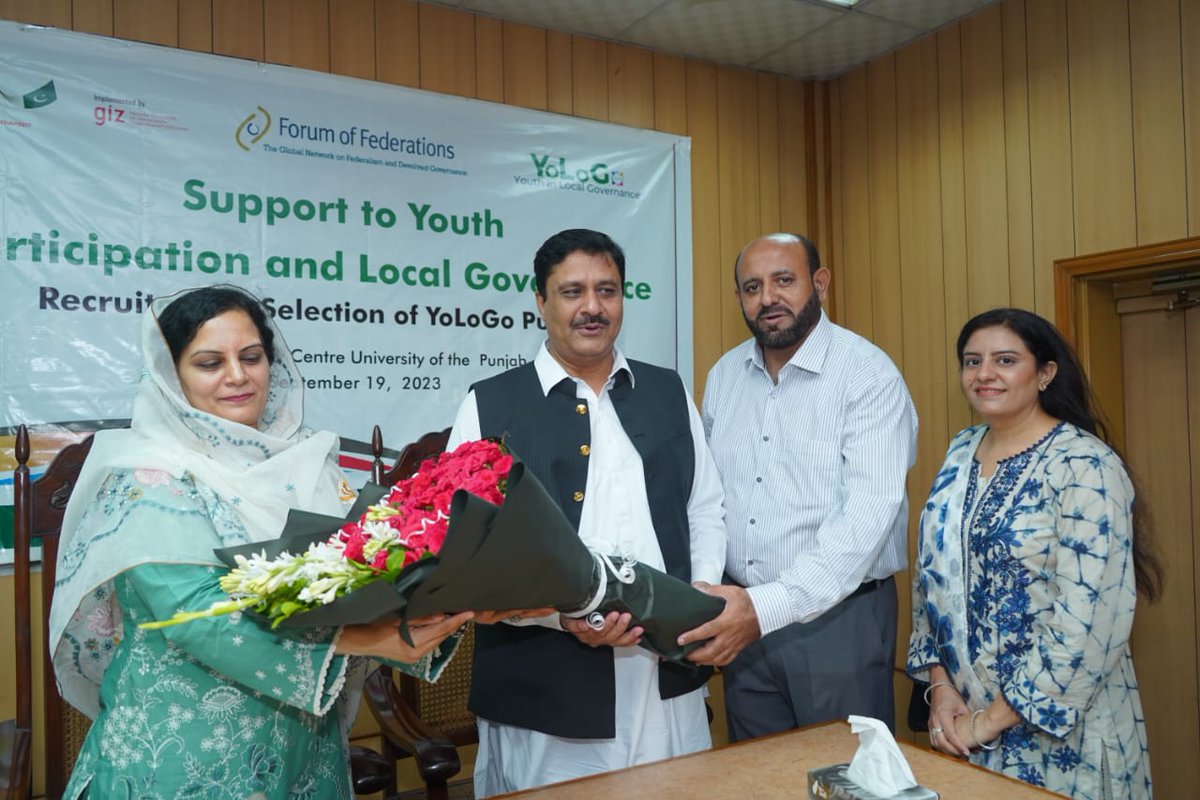 YoLoGoPak's tweet photo. On September 19, 2023, the YoLoGo together with the Forum of Federations, conducted a briefing for the program called Support to Youth Participation and Local Governance at the Pakistan Study Centre, University of Punjab.

(photo courtesy to LG &amp; CDD, Punjab) https://t.co/DucSHKV3Ji