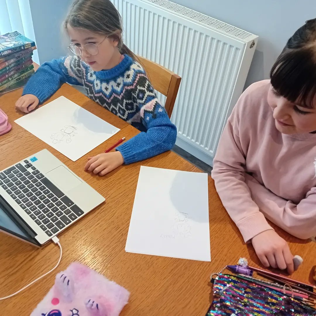 SeanHarris_NE's tweet photo. Massive thanks to @jamiesmart & @phoenixcomicuk for their time and creative inspiration today.
We loved zooming with you and learning how to draw #bunnyvsmonkey comic characters!
#Comics #MeetTheAuthor #JamieSmart #phoenixcomics #Inspired #FamiliesThatRead #Reading #Books https://t.co/3agBs3qQDj