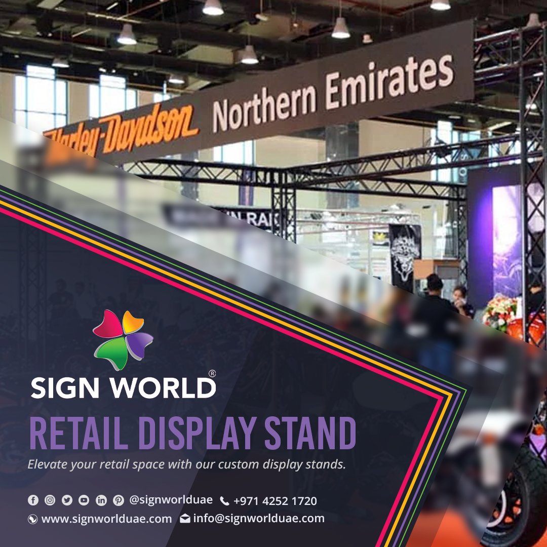 'Exhibition Excellence: Custom Stands that Speak Volumes 🚀'Hit the throttle on your brand's presence! ✨ Visit us at Sign World UAE signworlduae.com and let's kickstart a journey.awaits! 🌟
#HarleyLife #TradeShowTrends #BrandExperience
#RetailInnovation #MarketingTips