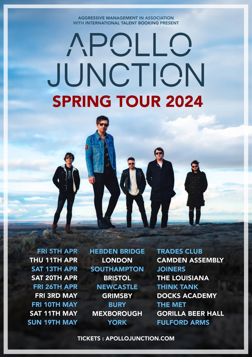 WE’RE GOING ON OUR BIGGEST EVER HEADLINE TOUR 🎉 All tickets apollojunction.com/tour