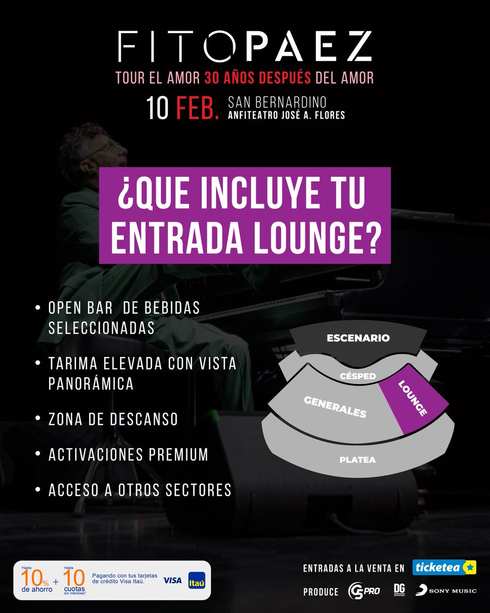 G5pro's tweet photo. 🏟️Anfiteatro José A. Flores
👉🏼 Entradas en @ticketeapy y vía web en https://t.co/AgBxo4xmlV
✔️Vía web Itaú Visa 10% Dto + 10 Cuotas sin intereses

#EADDA #FitoPaezPy https://t.co/SyFLxnfNHG