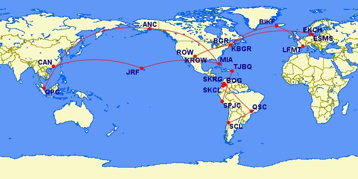 Wow! Look at this airline’s route network! Oh wait, it’s just a depiction of the next 7-days at @Nomadic_OMD! Several A320s, an A330, 2 B767s, and a B757 on the docket!