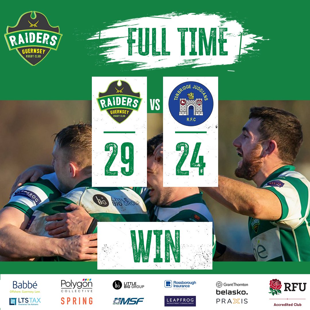 And it's a WIN!! 🥳

Final score at the Garenne Stand: Guernsey Raiders 29-24 Tonbridge Juddians.