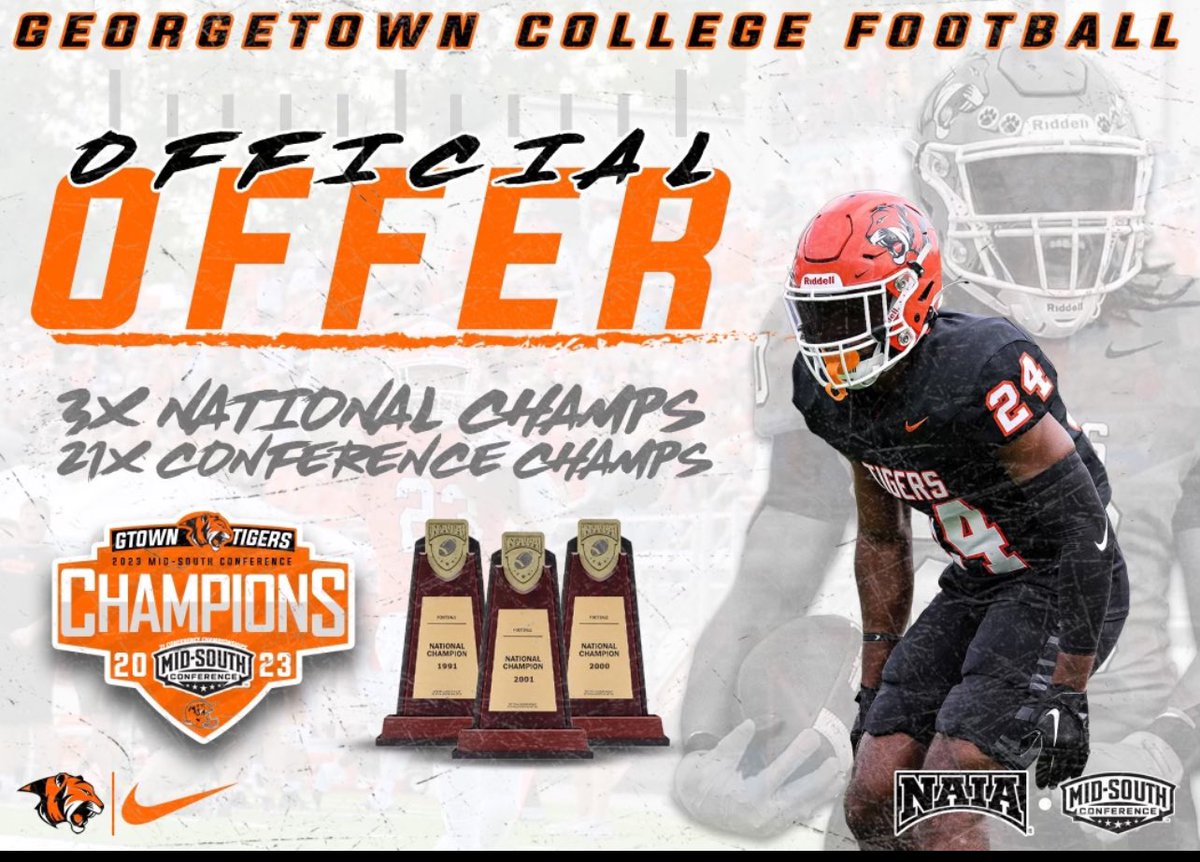 After a great visit and conversation with <a href="/coach_grady/">Clyde Grady</a> I'm blessed to receive an offer from <a href="/Gtown_Football/">Georgetown College Football</a>!!! <a href="/caprewett/">Chris Prewett</a> <a href="/CoachHatter67/">Michael Hatter</a> @roswellrecruits <a href="/RonnieJankovich/">Ronnie Jankovich</a> <a href="/RecruitGeorgia/">Recruit Georgia</a> <a href="/CoachKellerGC/">Dayne Keller</a>