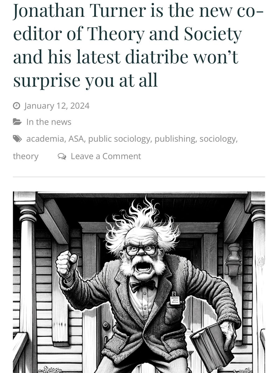 The new co-editor of Theory &amp; Society believes that sociology moved away from “science” because of “the changes in the demography of sociology." In other words, it became less white and thus less scientific. This makes me think of <a href="/IBJIYONGI/">chanda.bsky.social prescod-weinstein</a>’s notion of white empiricism.