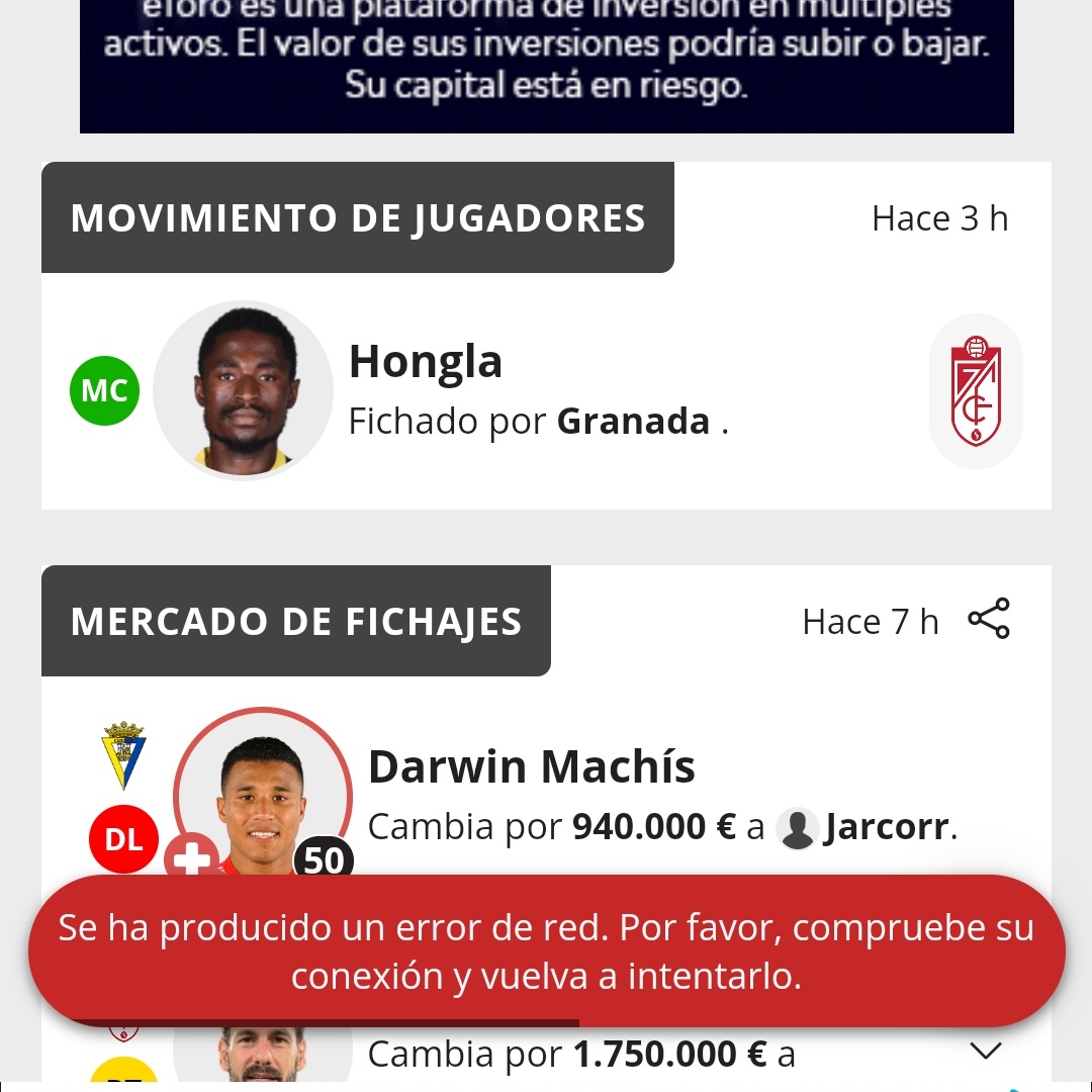 Jarcorr15's tweet photo. @biwenger no puedo acceder al mercado, a ver si podéis ayudarme a solucionarlo. He probado a desinstalar app, reiniciar móvil y también darle a la opción de recargar web/app que aparece en interfaz, pero no me ha funcionado nada. Tenéis los MD solo para verificados. https://t.co/uuWaYudpOv