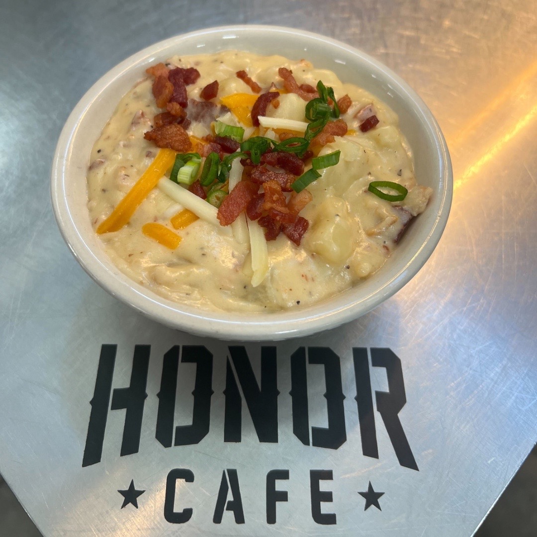 Warm up your day with a comforting bowl of our Baked Potato Soup. Creamy, hearty, and loaded with flavor, it’s the perfect choice for a cozy meal. 

Visit us at Honor Cafe today and experience soup that feels like a hug for your taste buds! 🥔🍲😋 .