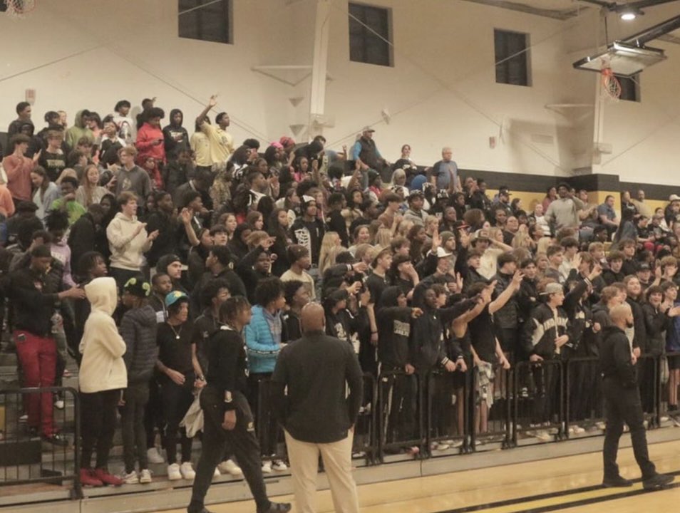 Our gym was ROCKING! Thanks to our students for their tremendous support in last nights win! #GoIndians #WintheMoment