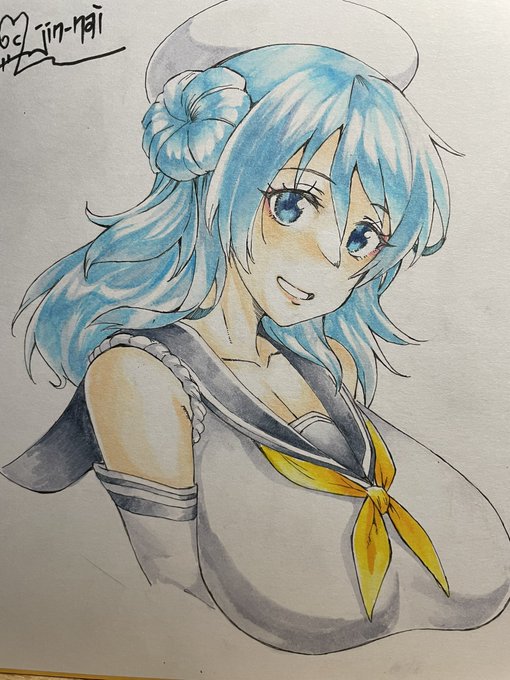 明日、というかもう今日のコミトレに出す色紙の浦風 