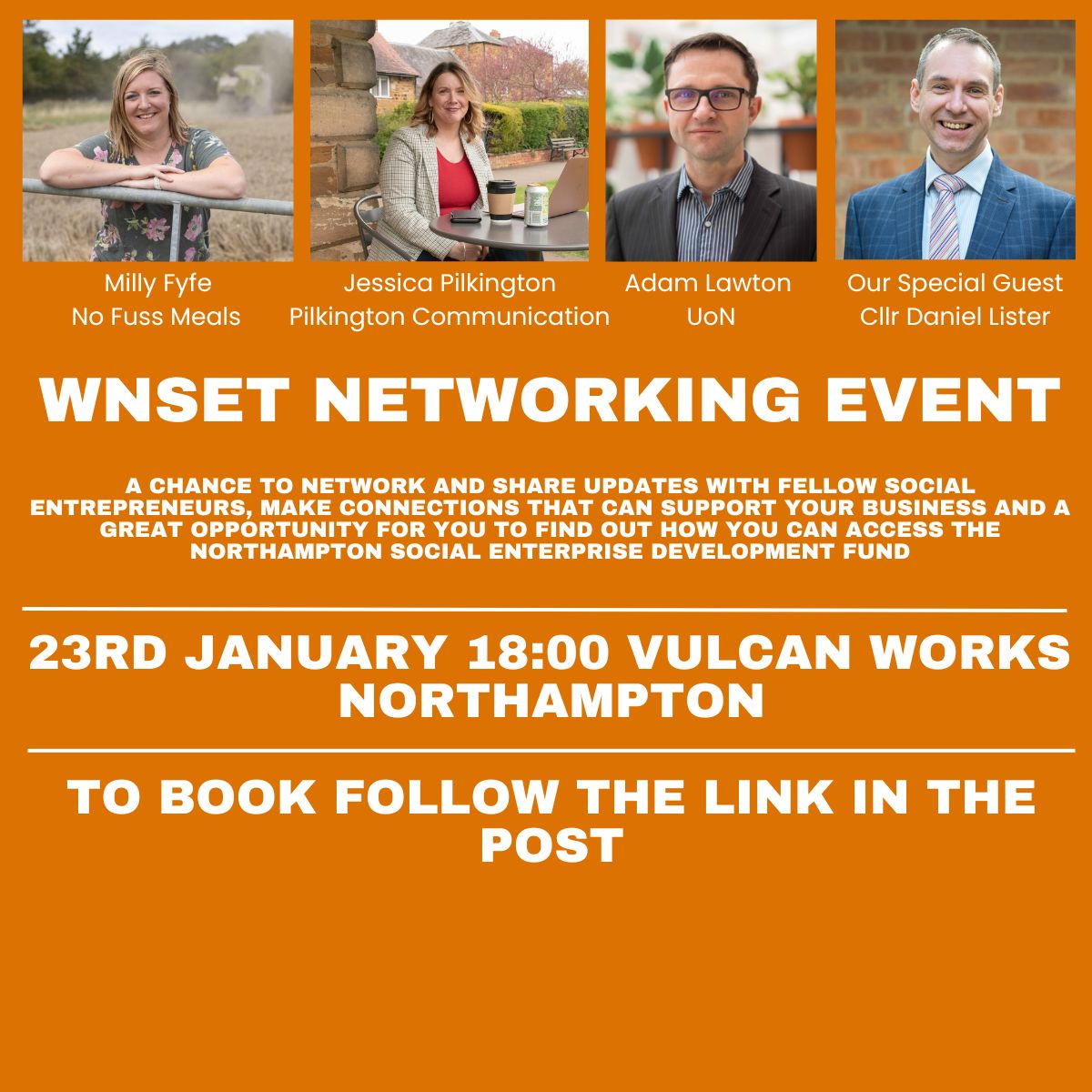 Our next must-be-there networking event coming soon, to book follow the link

A chance to meet and network with your fellow 
#socialentrepreneurs

ticketsource.co.uk/wnset-cic

@pilkingtoncomms <a href="/UniNorthants/">UniofNorthampton</a> <a href="/WestNorthants/">West Northamptonshire Council</a> <a href="/VulcanWorks_/">Vulcan Works</a> <a href="/MillyFyfe/">Milly Fyfe ®</a>