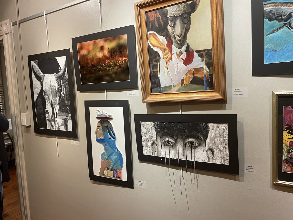 25 CR South students showcased their artwork at  Emerging Artists of Lower Bucks Art Show at AOY! The show had work from CR North, CR South, Bristol Township, George School, Pennsbury and Neshaminy high Schools.