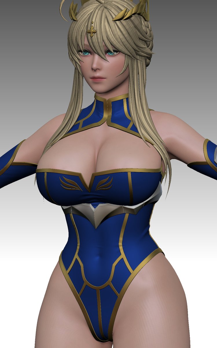 RyanReos's tweet photo. Artoria Lancer WIP - Suit and armors 👀 

Going to model her skirt, cape and the Rhongomyniad later, because I really need to texture this set first and start rigging her in Blender 🤤 https://t.co/DRHEyHN8li