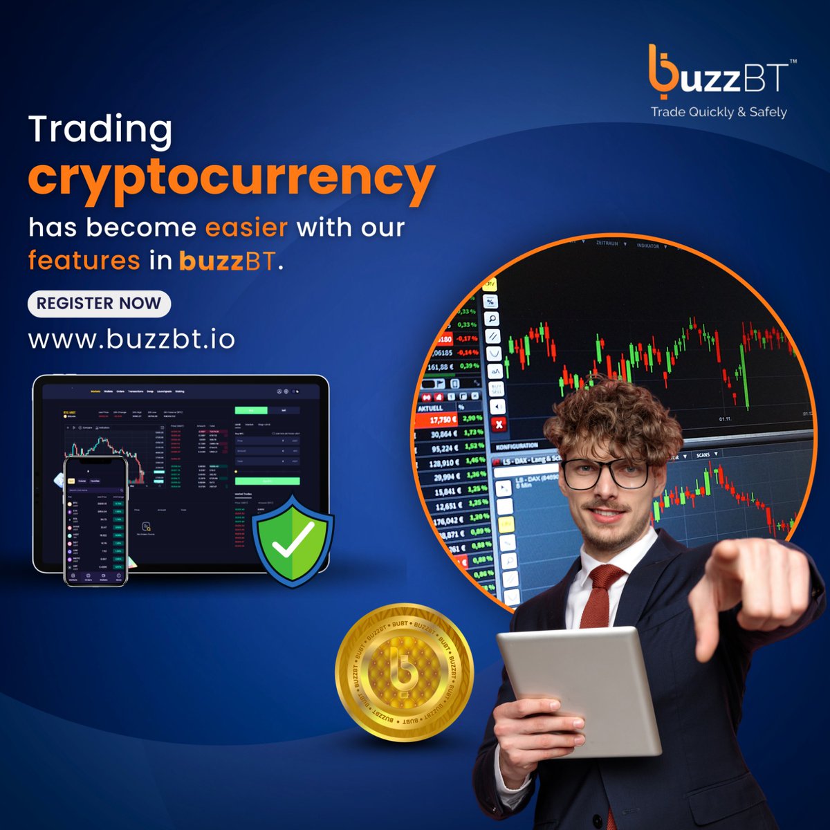 buzzBTOfficial's tweet photo. Experience the best trading features with buzzBT - the platform designed to provide advanced trading tools, and high-speed trading capabilities for traders looking to take advantage of the booming cryptocurrency market.

#buzzBT #ethereum #bitcoin #doge #DeFi #Binance #Trading https://t.co/SXMqgYXuvT