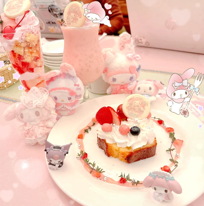 サンリオキャラクターズガーデンカフェ行ってきました〜! マイメロディ×ドーリーミックスコラボメニュー全部可愛かった&美味しかった꒰ঌᐢ.ˬ.ᐢ໒꒱