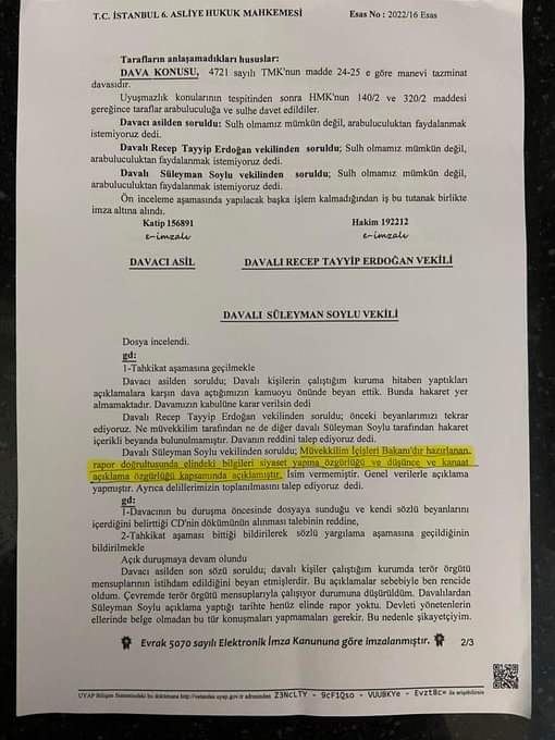 BOLDmedya's tweet photo. “Istanbul Büyükşehir Belediyesinde 550 terörist var” diyerek ortalığı ayağa kaldıran Süleyman Soylu'nun mahkemede, “Elimde bir bilgi/belge yok. Ben bunları 'siyaset yapma ve ifade özgürlüğü' kapsamında söyledim” diye çark ettiği ortaya çıktı.