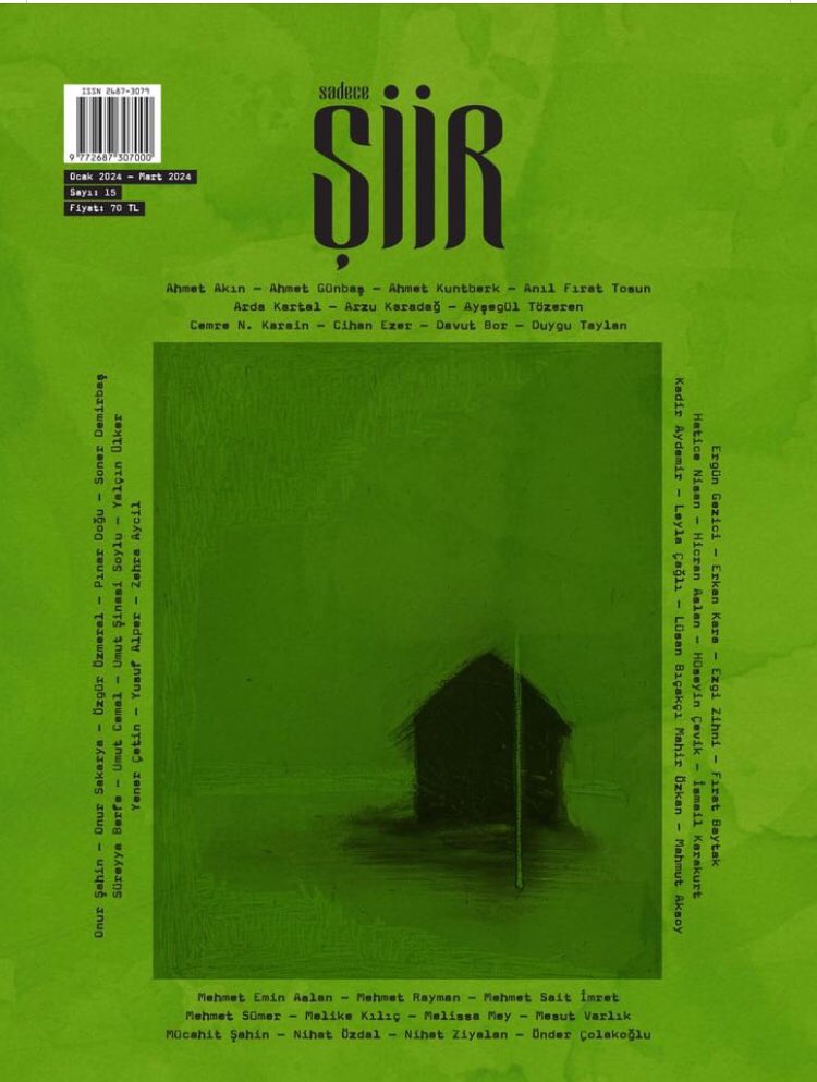 bu son ve onun bütün versiyonları🍀
Sadece Şiir Dergisinde🍀
 
“dedin ki içime çektiğim kokun 
hep burda yaşayacak
bütün evlerin perdeleri açıldı
 o zaman “