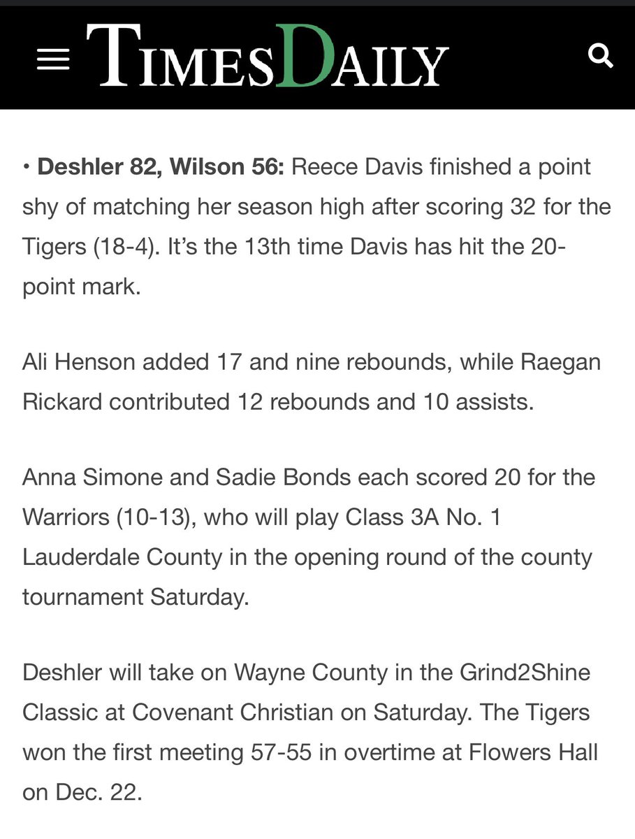 Reece 32pts, Ali 17pts 9 reb, 
Raegan 12 reb, 10 ast- Double Double!