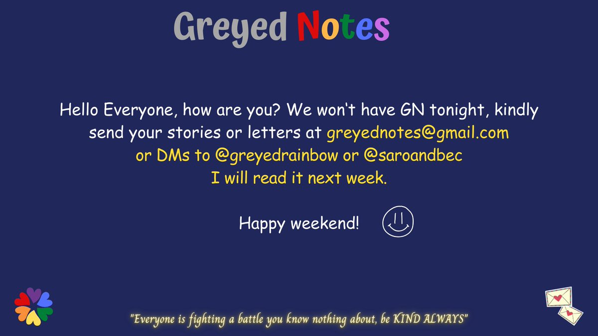 greyedrainbow's tweet image. Happy weekend guys! Talk to you next week! 😊
#greyednotes #inspiredbyfreenbecky #beckysangels #srchafreen
