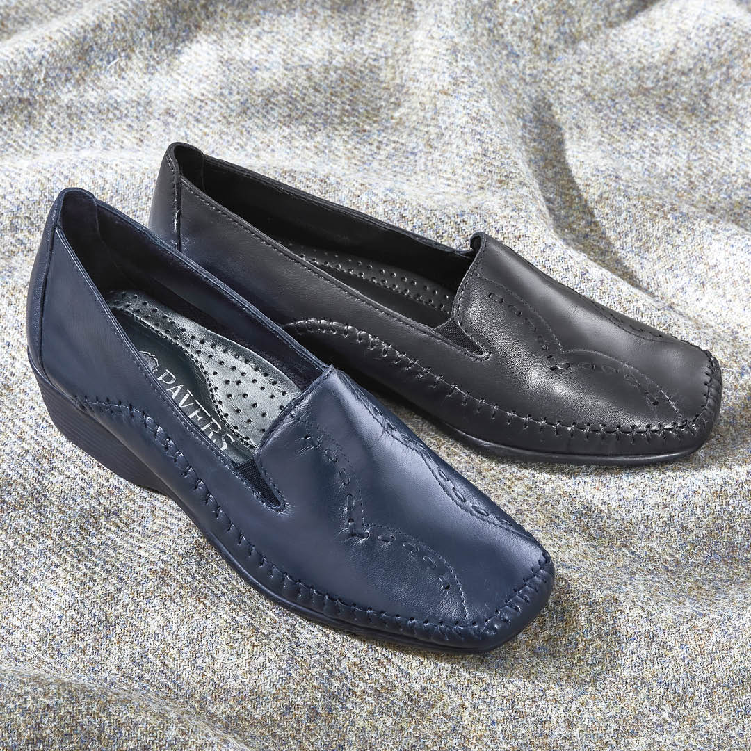 Practical doesn't have to mean boring; the low wedge of these leather slip-ons gives just the right amount of sass and class. Shop now: ow.ly/cNaq50Qp4f6 #shoes #slipons #wedges #leathershoes #leather #pavers