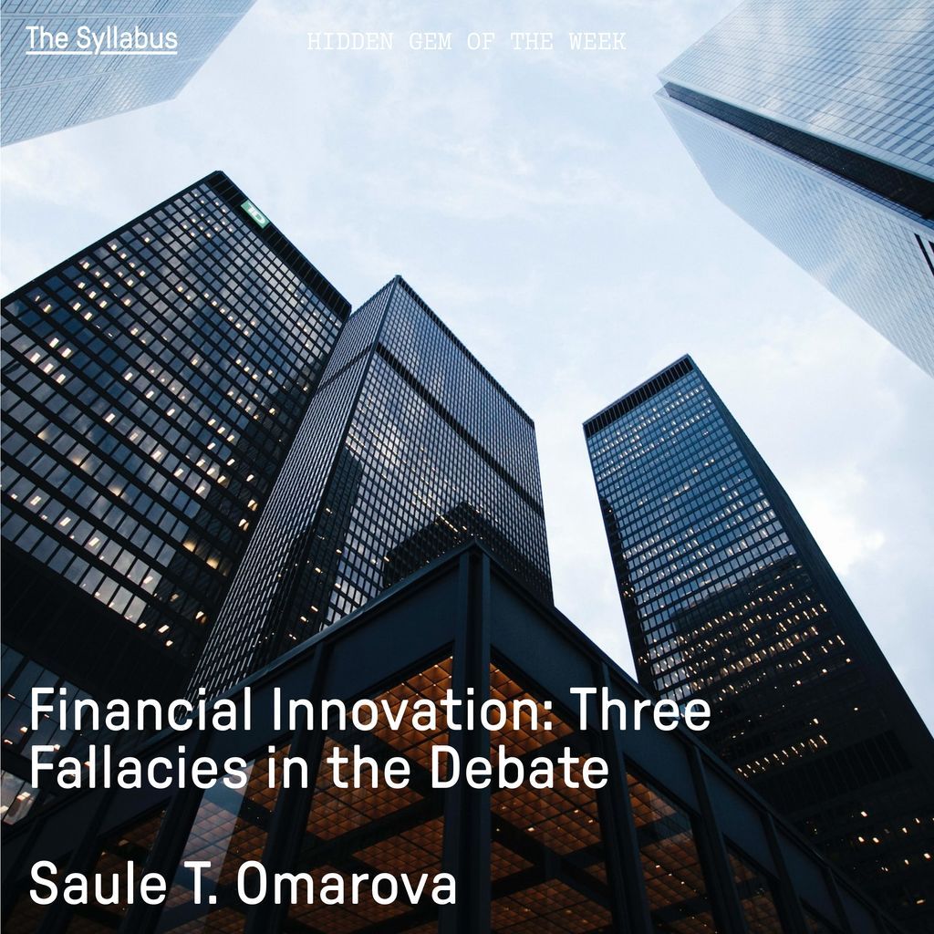 Our Hidden Gem of the Week explores three myths surrounding the concept of 'financial innovation,' especially in the context of the distribution of labor between the private and the public sectors. By @STOmarova buff.ly/3vozcSl