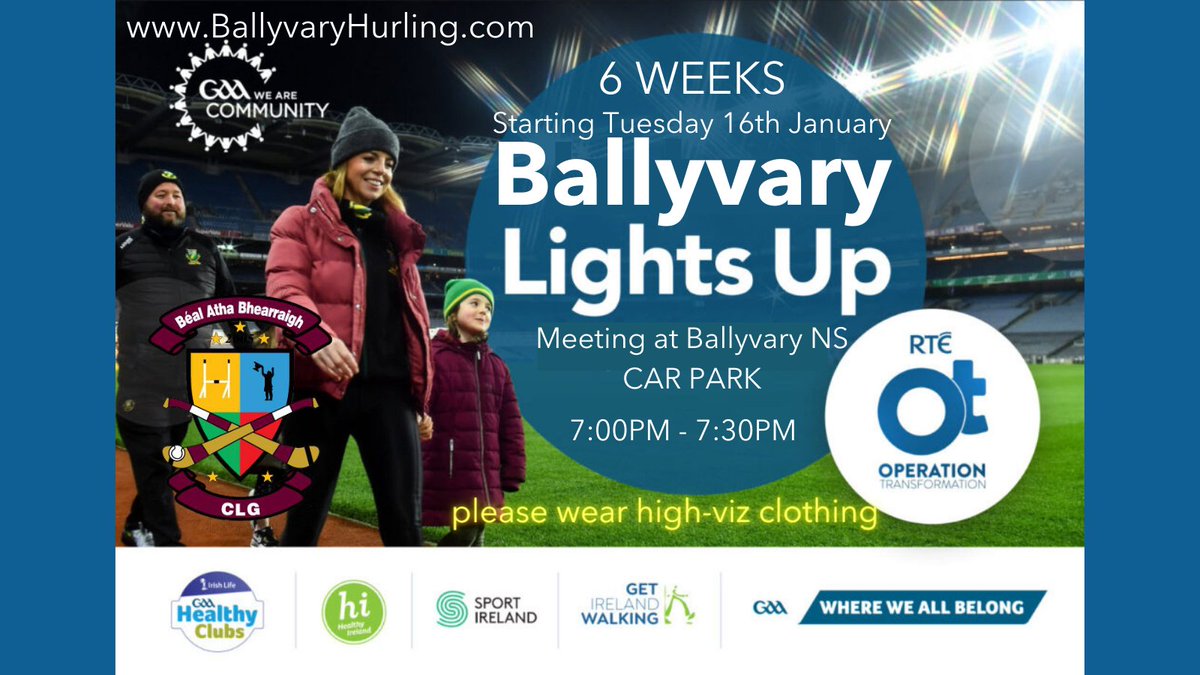 Kicking off Ballyvary Lights Up this Tuesday #gaahealthyclubs #community #healthandwellbeing #healthyireland #getirelandmoving #operationtransformation